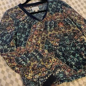 Hinge abstract pattern bomber jacket